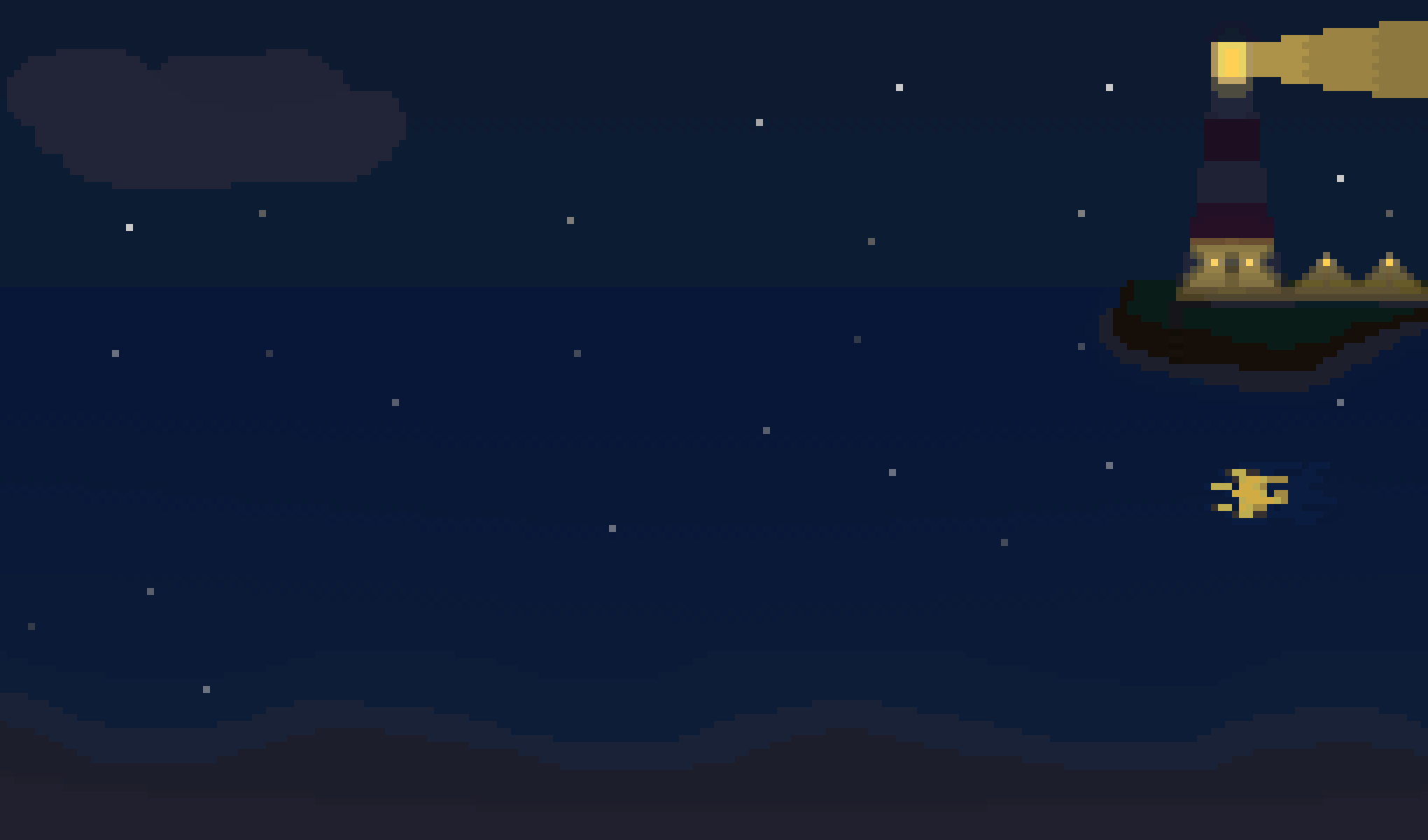 Pixelate Summer Beach Night horizontal